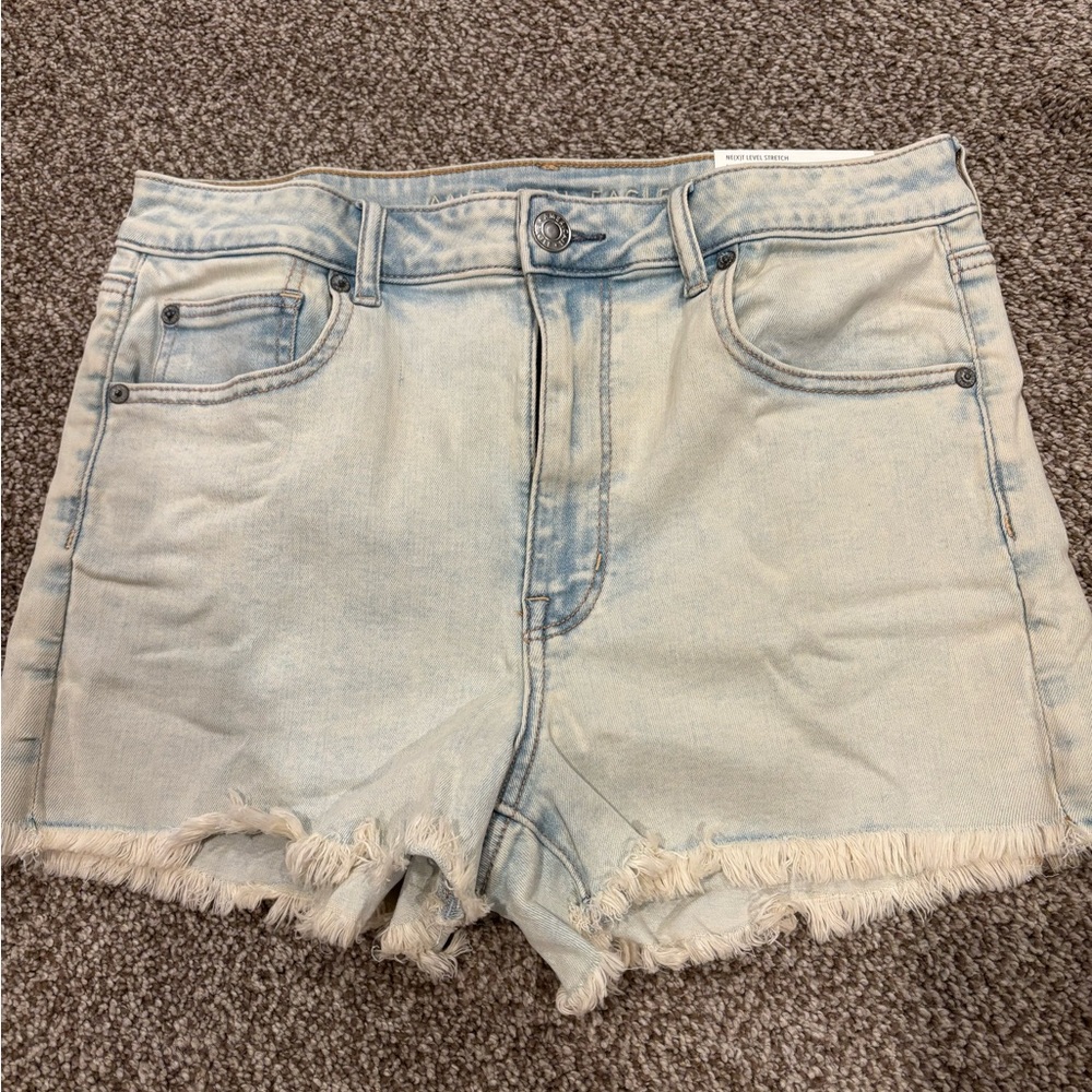 Denim Frayed Hem Women's Shorts, American Eagle Size 12. Next level Stretch
